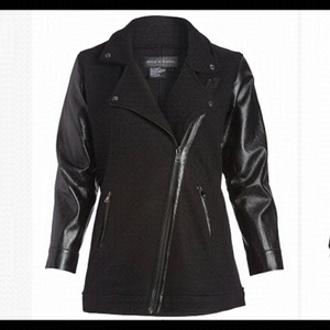 𝅺new Live a Little Black Wool-blend Moto Jacket US S